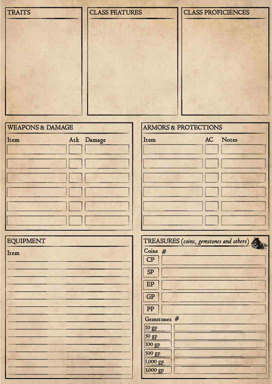 Dungeons & Dragons 5e character sheet form fillable
